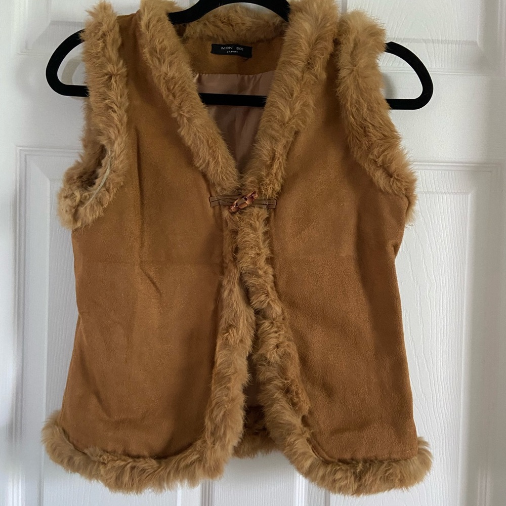 RARE Luxurious Vintage Suede/ rabbit fur Vest (Japan)